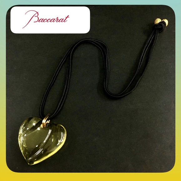 BACCARAT Crystal Heart Pendant Necklace/Choker - Picture 1 of 8